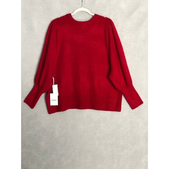 CeCe Crew Neck Sweater Women's 3X Rhinestone Bow Red NEW - Picture 4 of 9